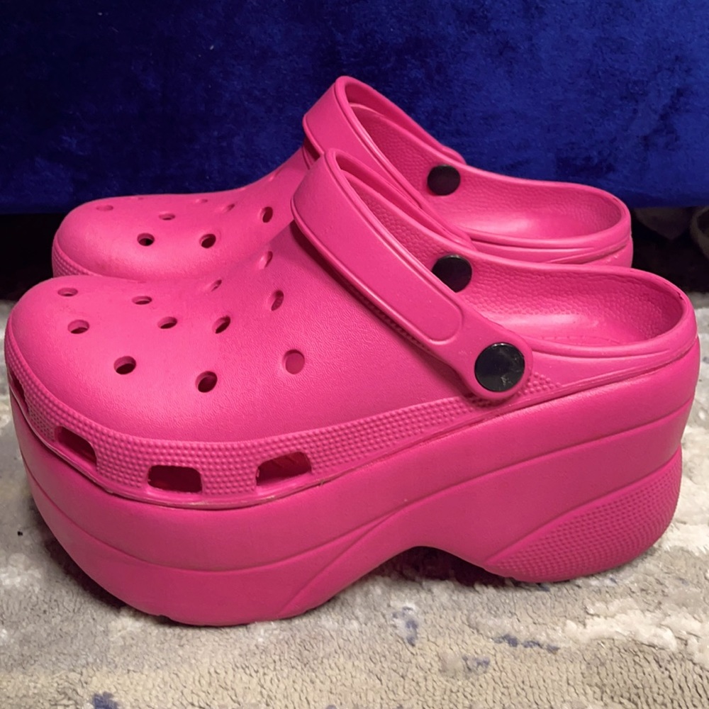Hot Pink Platform Crocs